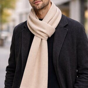 Express Men's Beige Herringbone Scarf